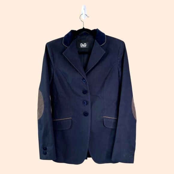 Dolce Gabbana Navy Corduroy Patch Blazer - Picture 1 of 11